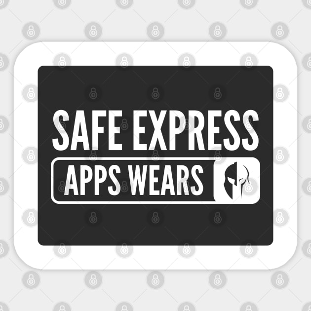 Secure Coding Safe Express Apps Wears Helmet Black Background Sticker by FSEstyle